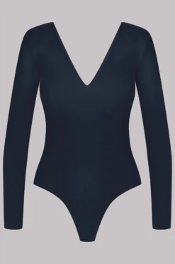 Maison Close Long Sleeves Thong Body - La Femme Amazone - Dark Gray