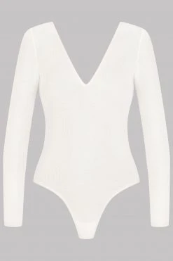 Maison Close Long Sleeves Thong Body - La Femme Amazone - Ivory
