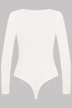 Maison Close Long Sleeves Thong Body - La Femme Amazone - Ivory