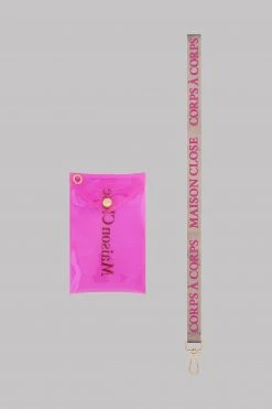 Maison Close Pouch With Keychain - Corps à Corps - Neon Pink