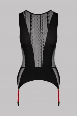 Maison Close Top With Suspenders - Sacré Cœur - Black Sacré Coeur