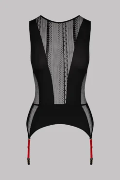 Maison Close Top With Suspenders - Sacré Cœur - Black Sacré Coeur