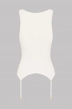 Maison Close Top With Suspenders - La Femme Amazone - Ivory 5 Maison Close Top With Suspenders - La Femme Amazone - Ivory
