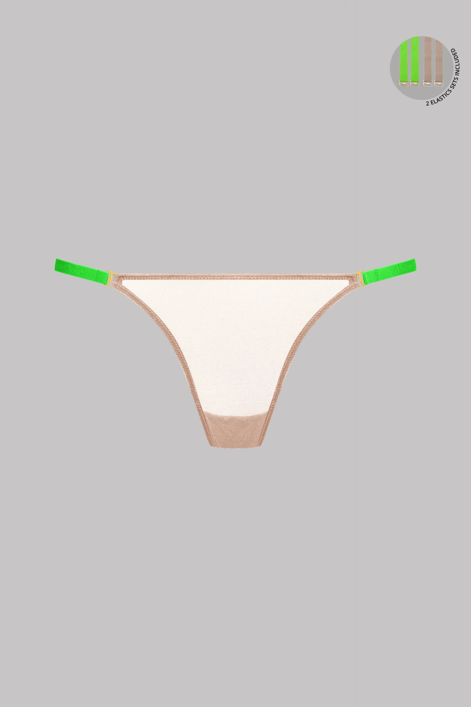 Maison Close Mini Thong - Corps à Corps - Nude/Neon Green/Gold 4 Maison Close Mini Thong - Corps à Corps - Nude/Neon Green/Gold