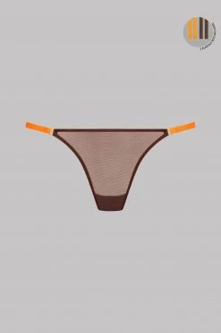 Maison Close Mini Thong - Corps à Corps - Brown/Neon Orange/Gold
