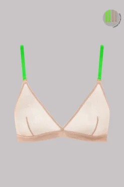 Maison Close Triangle Bra - Corps à Corps - Nude/Neon Green/Gold