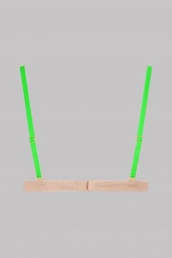 Maison Close Triangle Bra - Corps à Corps - Nude/Neon Green/Gold