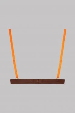 Maison Close Triangle Bra - Corps à Corps - Brown/Neon Orange/Gold