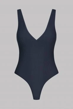 Maison Close Thong Bodysuit V-neck - La Femme Amazone - Dark Gray