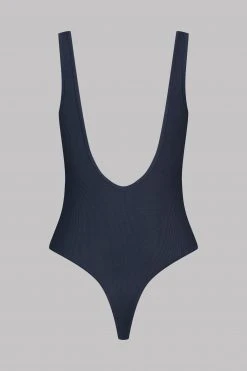 Maison Close Thong Bodysuit V-neck - La Femme Amazone - Dark Gray