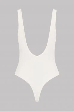 Maison Close Thong Bodysuit V-neck - La Femme Amazone - Ivory
