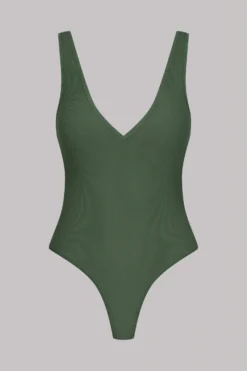 Maison Close Thong Bodysuit V-neck - La Femme Amazone - Khaki