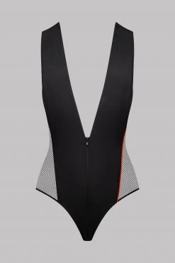 Maison Close Sacré Coeur Thong Bodysuit V-neck - Sacré Cœur - Black