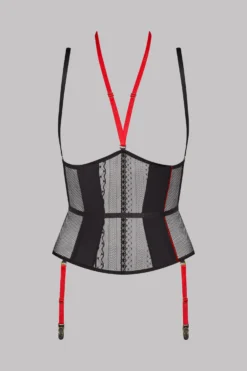 Maison Close Waist Cincher With Harness & Suspenders - Sacré Cœur - Black Sacré Coeur