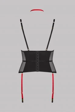 Maison Close Waist Cincher With Harness & Suspenders - Sacré Cœur - Black Sacré Coeur