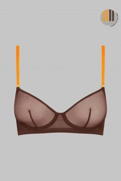 Maison Close Wire Bra - Corps à Corps - Brown/Neon Orange/Gold