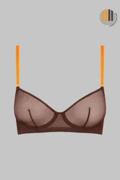 Maison Close Wire Bra - Corps à Corps - Brown/Neon Orange/Gold