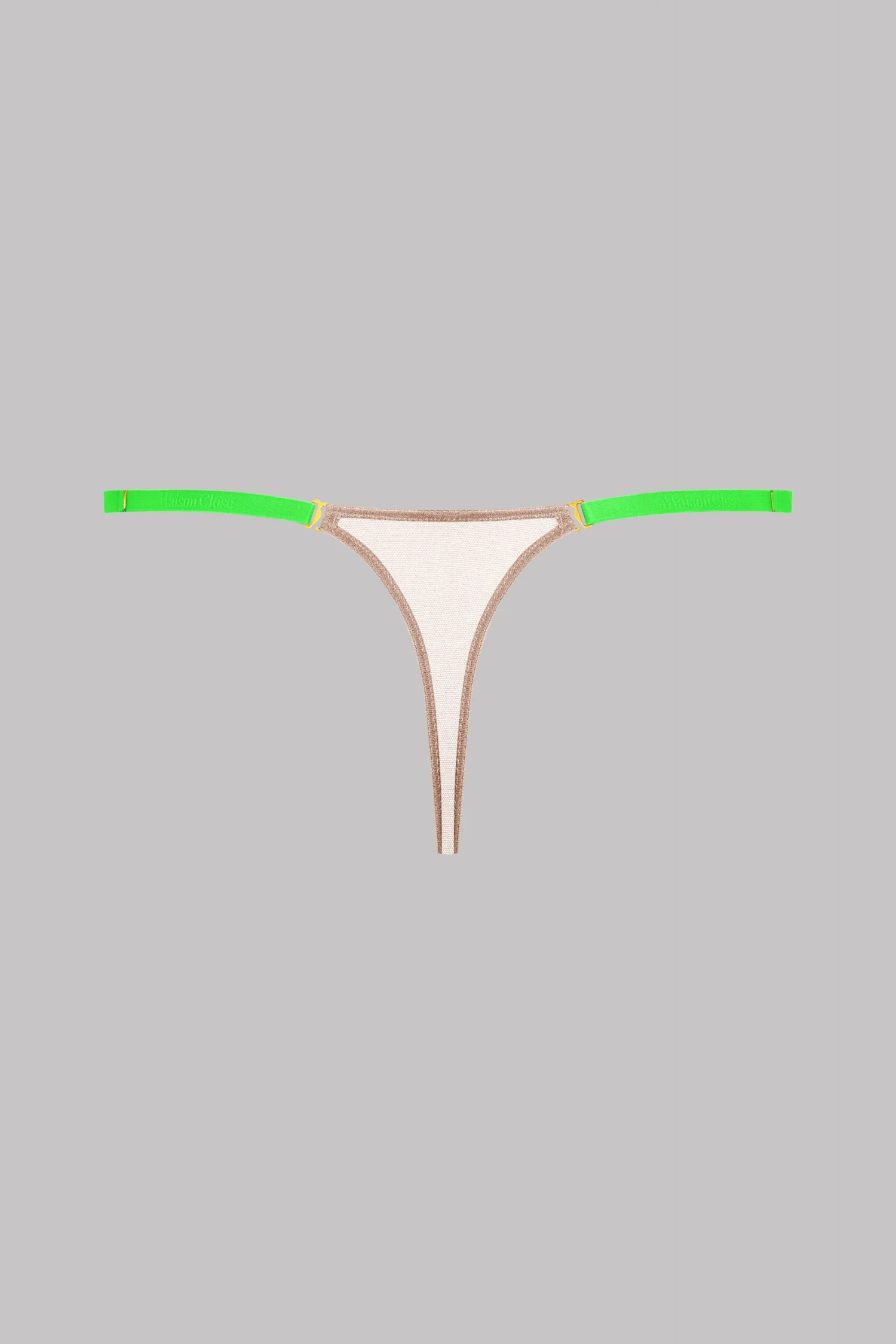 Maison Close Mini Thong - Corps à Corps - Nude/Neon Green/Gold 6 Maison Close Mini Thong - Corps à Corps - Nude/Neon Green/Gold