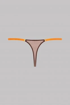 Maison Close Mini Thong - Corps à Corps - Brown/Neon Orange/Gold