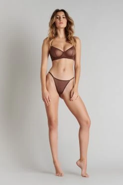 Maison Close Mini Thong - Corps à Corps - Brown/Neon Orange/Gold